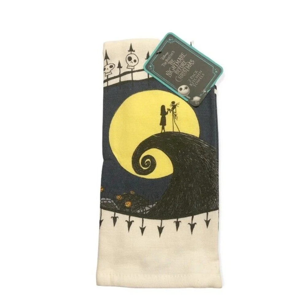 Disney The Nightmare Before Christmas Set of 2 Jack & Sally Kitchen Dish Towels